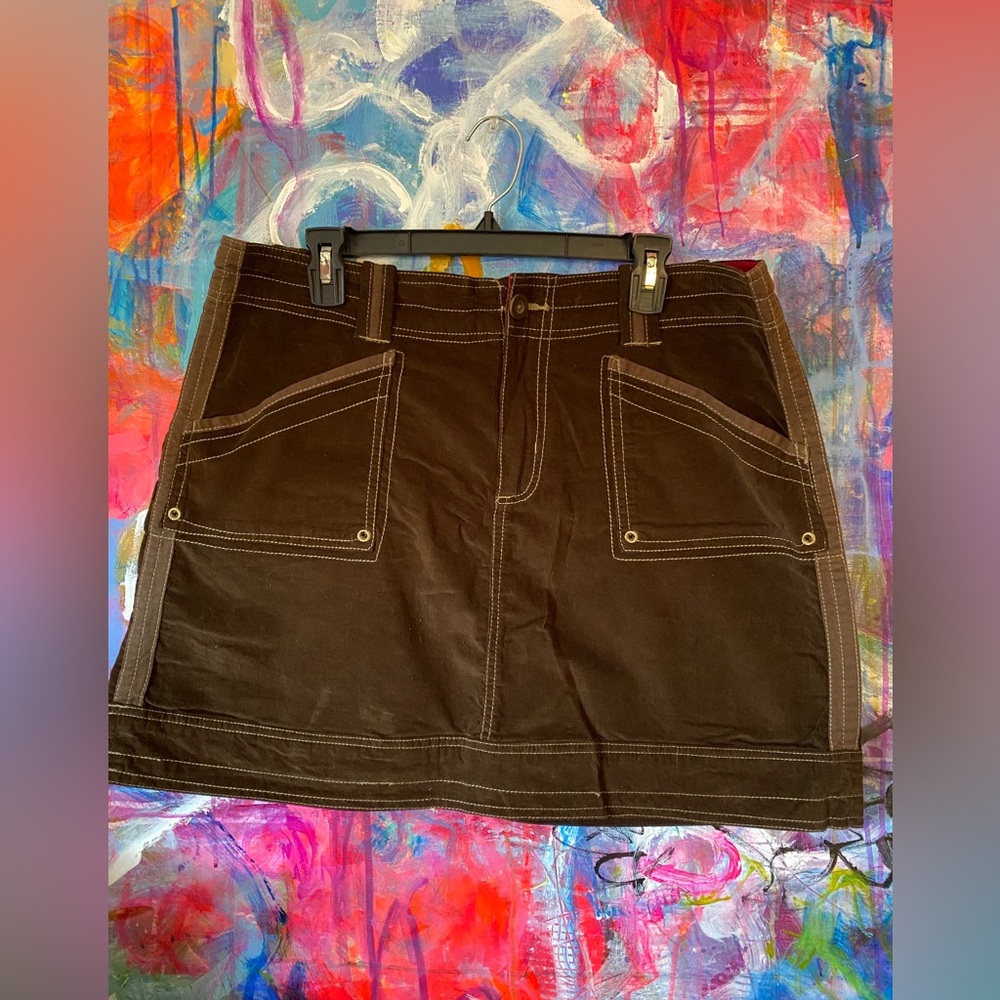 Adorable Chocolate Brown Organic Cotton VELVET Sundance SKIRT 16 NWT Free People